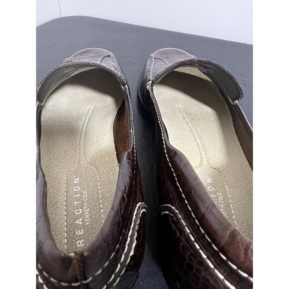 Kenneth Cole Reaction Brown Leather Loafers Size 8.5 Melly-Vanelly Brazil - Picture 7 of 11